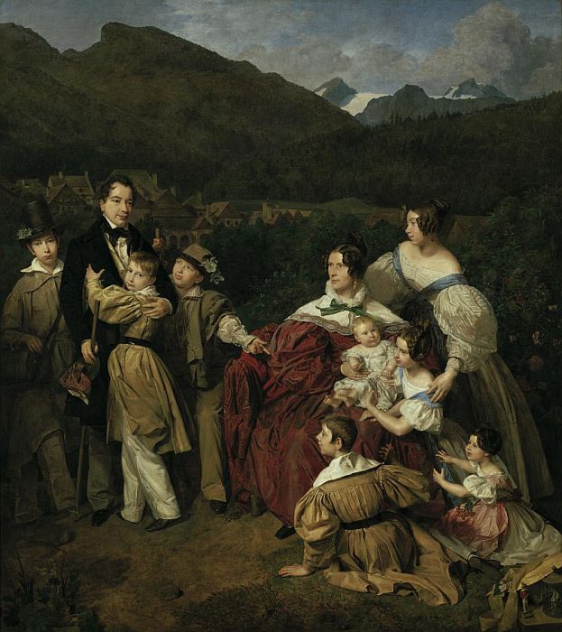 Ferdinand Georg Waldmüller: Familienbildnis des Notars Dr.Josef August Eltz in Ischl, 1835